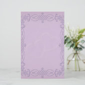 Lila Hochzeit Briefpapier (Stehend Vorderseite)