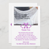 Lila Hochzeit dank Kartenglocken und -band Dankeskarte (Vorne/Hinten)