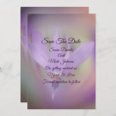 Lila Hochzeit der Blume Save The Date (Vorne/Hinten)