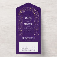 Lila Hochzeit der Night Sky Stars Celestial Arch