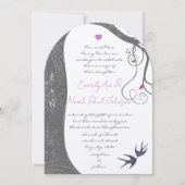 Lila Hochzeit der Rustikalen Waldliebhaber Einladung (Vorderseite)