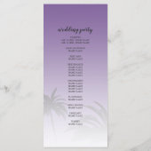 Lila Hochzeit des tropischen Palmenhains Programm (Rückseite)