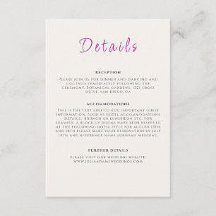 Lila Hochzeit des Wilden Trumpeten Weingarten Begleitkarte