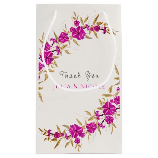 Lila Hochzeit des Wilden Trumpeten Weingarten Kleine Geschenktüte (Rückseite)