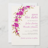 Lila Hochzeit des Wilden Trumpeten Weingarten Save The Date (Rückseite)