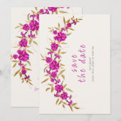 Lila Hochzeit des Wilden Trumpeten Weingarten Save The Date (Vorne/Hinten)