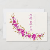 Lila Hochzeit des Wilden Trumpeten Weingarten Save The Date (Rückseite)