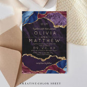 Lila Hochzeit Einladende Monogram modern Einladung