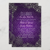 lila Hochzeit Einladung (Vorne/Hinten)