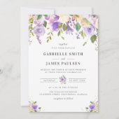 lila Hochzeit Einladung (Vorderseite)