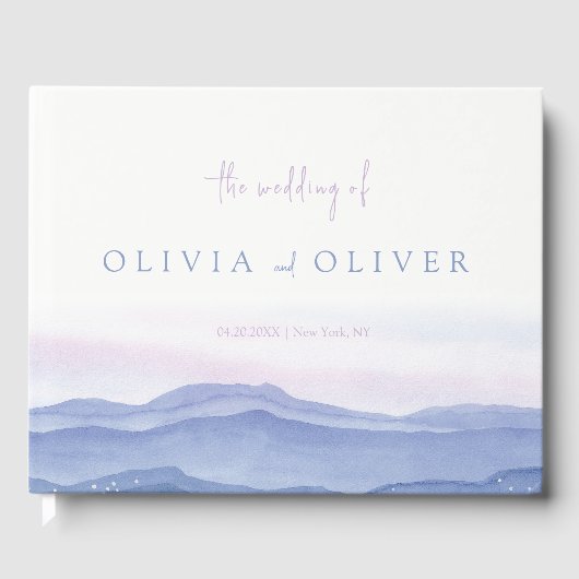 Lila Hochzeit Gästebuch (Vorderseite)