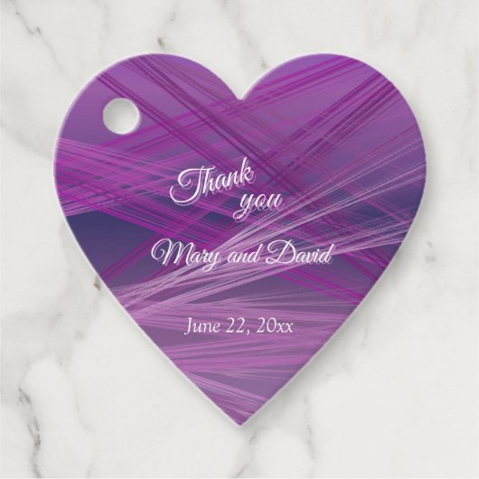 Lila Hochzeit Geschenkanhänger (Vorderseite)