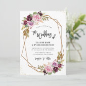 lila Hochzeit im Herbst Einladung (Stehend Vorderseite)