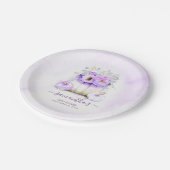 Lila Hochzeit im Herbst Pappteller (Schrägansicht)