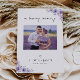 Lila Hochzeit im Zeichen des Fotos "Love Memory", Einladung