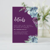 Lila Hochzeit in Aquarellfarben Begleitkarte (Stehend Vorderseite)