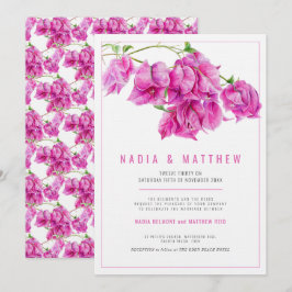 Lila Hochzeit in Bougainvillea Einladung