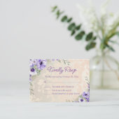 lila Hochzeit in Goldgold uAwg Begleitkarte (Stehend Vorderseite)