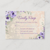 lila Hochzeit in Goldgold uAwg Begleitkarte (Vorderseite)