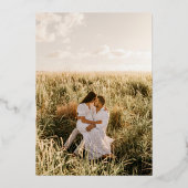 Lila Hochzeit in Urlaubsort aus Tropenleder Folieneinladung (Rückseite)