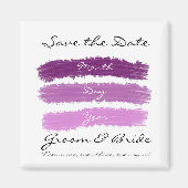 Lila Hochzeit Magnet (Vorne)