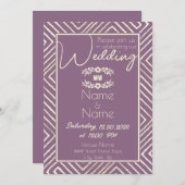 Lila Hochzeit mit afrikanischem Stammeslavender Einladung (Vorne/Hinten)