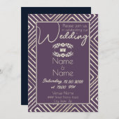 Lila Hochzeit mit afrikanischem Stammtisch Einladung (Vorne/Hinten)