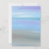 Lila Hochzeit mit blauen Hydrangeas Aquarellfarben Einladung (Rückseite)