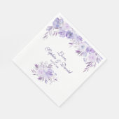Lila Hochzeit mit blauer Blume Serviette (Ecke)