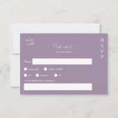 Lila Hochzeit mit Blumen RSVP Karte (Vorderseite)