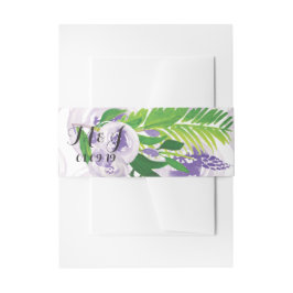 Lila Hochzeit mit Blumengewächsen Einladungsbanderole