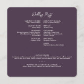 Lila Hochzeit mit dem botanischen Eggplant Programm (Rückseite)