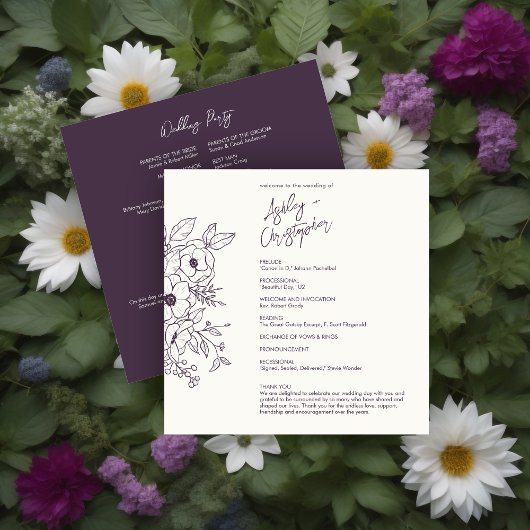 Lila Hochzeit mit dem botanischen Eggplant Programm