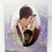 Lila Hochzeit mit drei Falten Einladung (Innen Erste Seite)