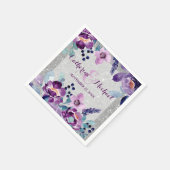 Lila Hochzeit mit Flora und Glitzer Serviette (Ecke)