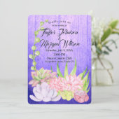 Lila Hochzeit mit magischen Wasserfarben Einladung (Stehend Vorderseite)