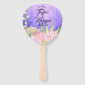 Lila Hochzeit mit magischen Wasserfarben Fächer (Vorderseite)