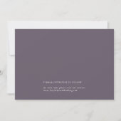Lila Hochzeit mit modernem Chic Plum Save The Date (Rückseite)