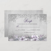 Lila Hochzeit mit Silberfolie RSVP Karte (Vorne/Hinten)