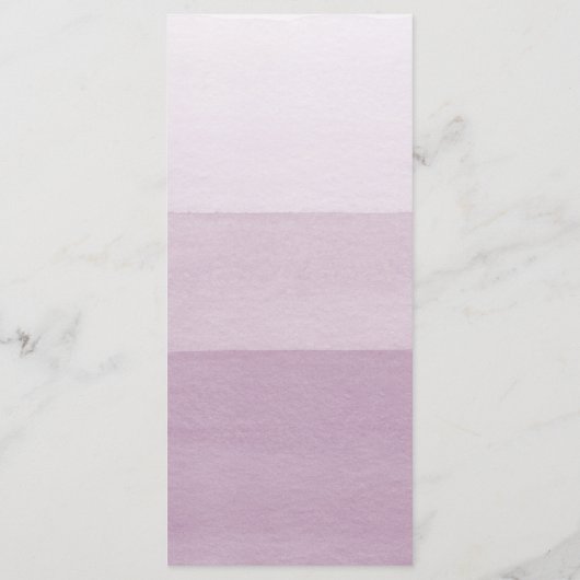 Lila Hochzeit mit Wasserfarbe Menükarte (Rückseite)