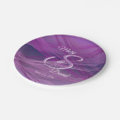Lila Hochzeit Pappteller (Schrägansicht)