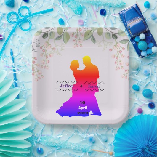 Lila Hochzeit Pappteller (Party)