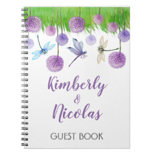 Lila Hochzeit Personalisiertes Gästebuch Notizblock