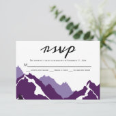 Lila Hochzeit RSVP Antwortkarte (Stehend Vorderseite)