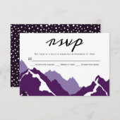 Lila Hochzeit RSVP Antwortkarte (Vorne/Hinten)