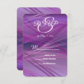 Lila Hochzeit RSVP Karte (Vorne/Hinten)