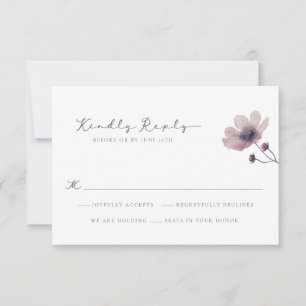 Lila Hochzeit RSVP Karte