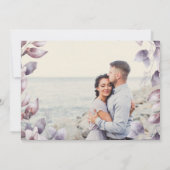 Lila Hochzeit Save The Date (Rückseite)