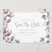 Lila Hochzeit Save The Date (Vorne/Hinten)