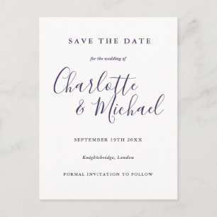 Lila Hochzeit Save-the-Date-Karte Postkarte